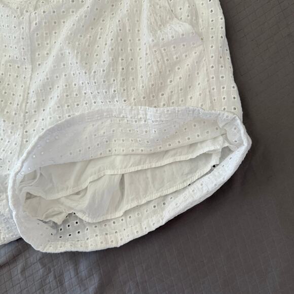 Minkpink Shortalls Size M Celestial White Cotton Eyelet Tie Strap Jumper - Picture 5 of 14